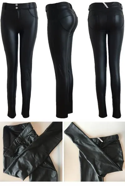 Gothic PU Leather Elastic Pencil Leggings