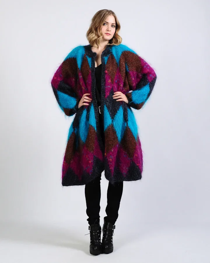 Harlequin Mohair Sweater Coat