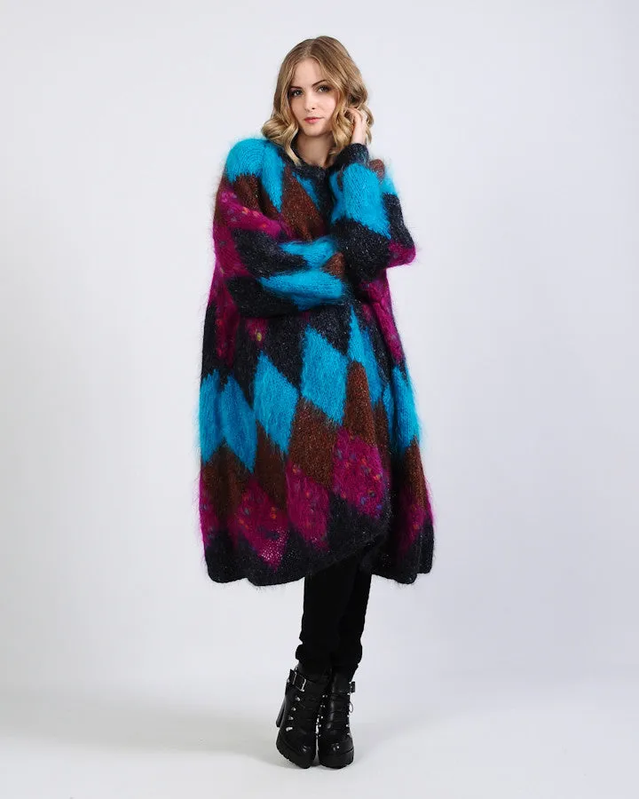 Harlequin Mohair Sweater Coat