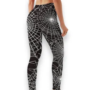 High Rise Black Spider Web Leggings