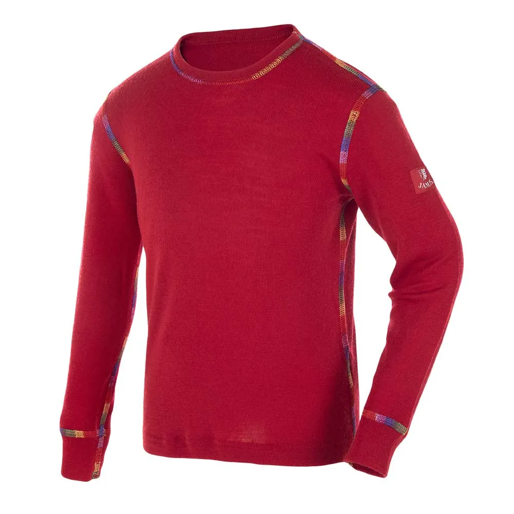 Merino Wool Long Sleeve Top: Rainbows Red