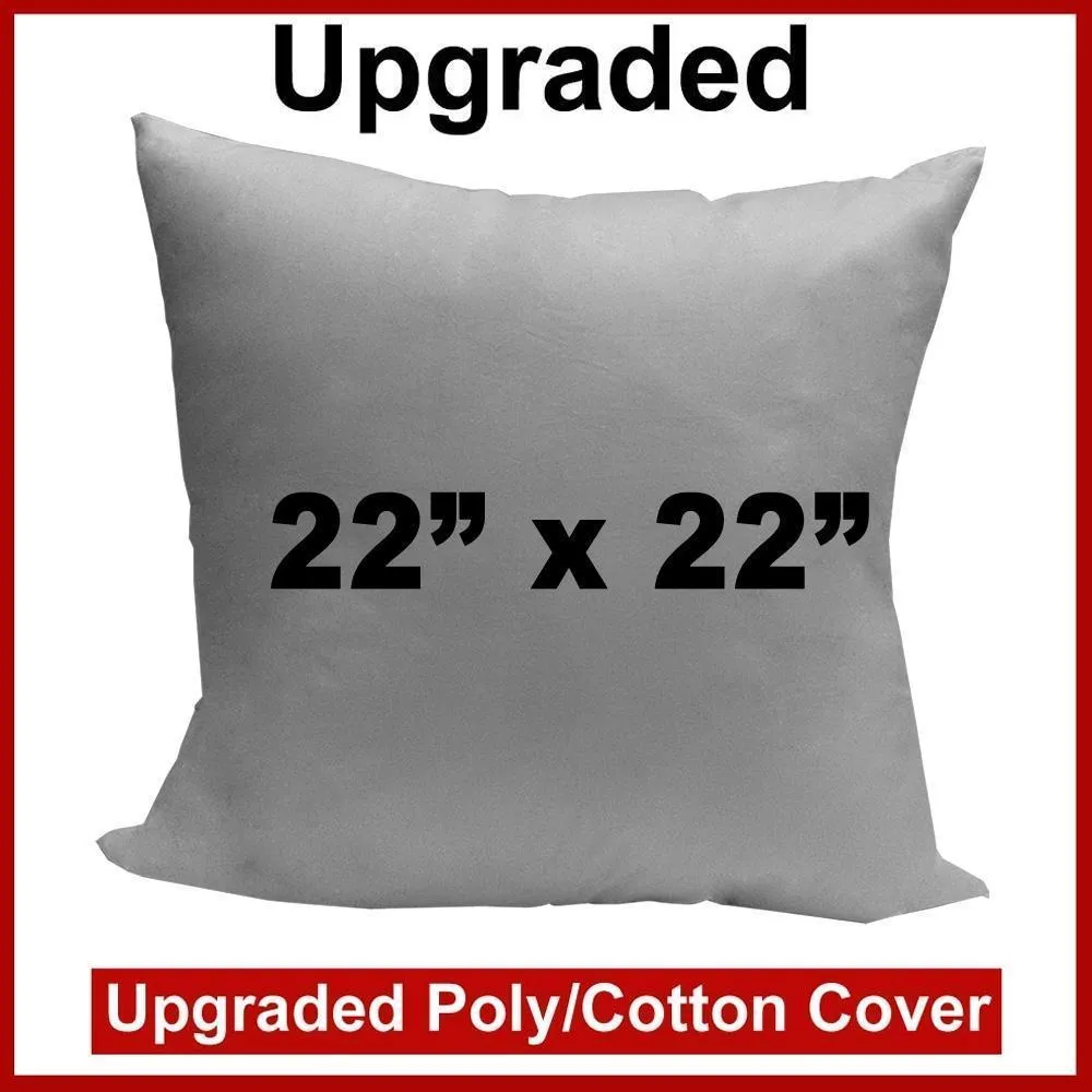 Pillow Form 22" x 22" (Polyester Fill)- Premium Fabric Cover