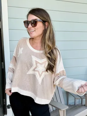 Star Patchwork Long Sleeve Top by POL