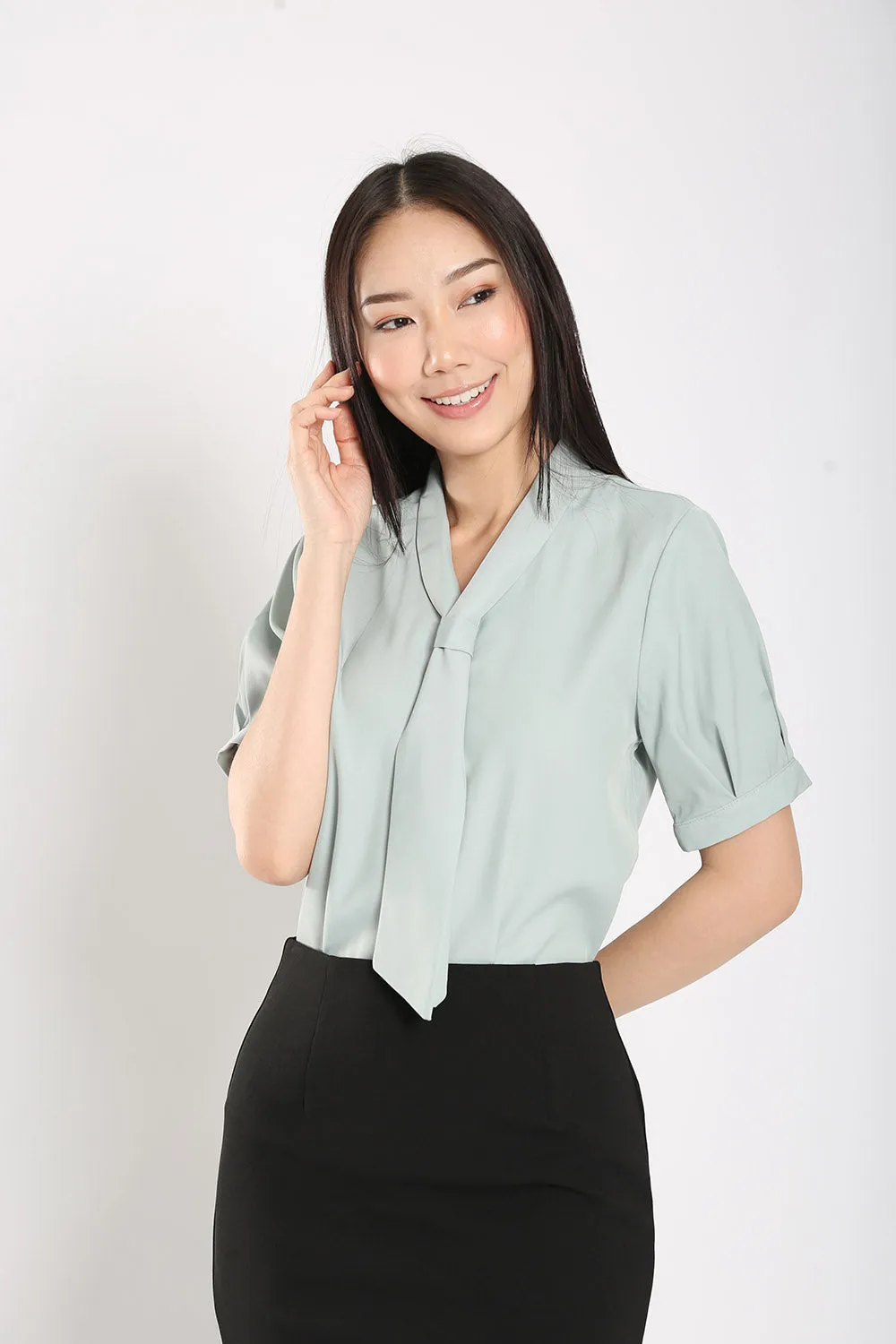 Suzette Blouse in Dust Blue