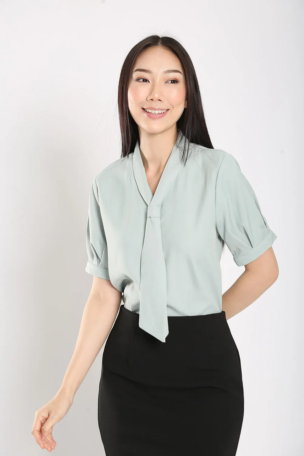 Suzette Blouse in Dust Blue