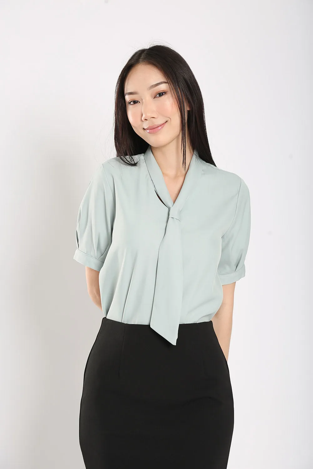 Suzette Blouse in Dust Blue