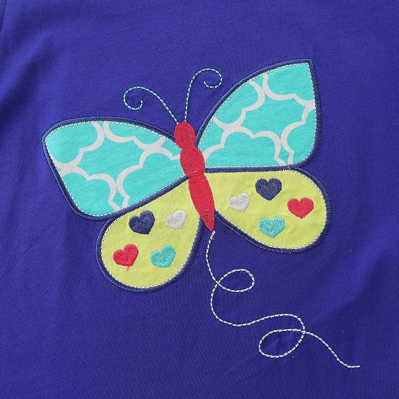 Toddler Girl's Butterfly Print T-shirt with Shorts Set