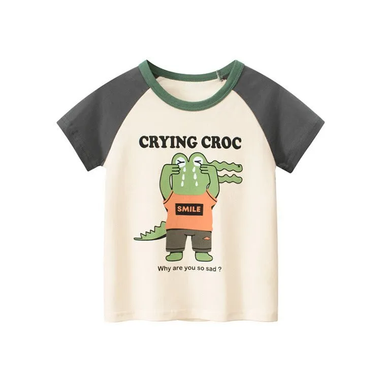 Toddler/Kid Crying Crocodile Cartoon Casual T-shirt