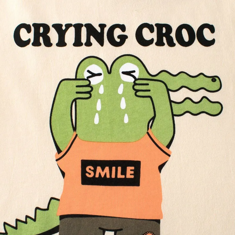 Toddler/Kid Crying Crocodile Cartoon Casual T-shirt