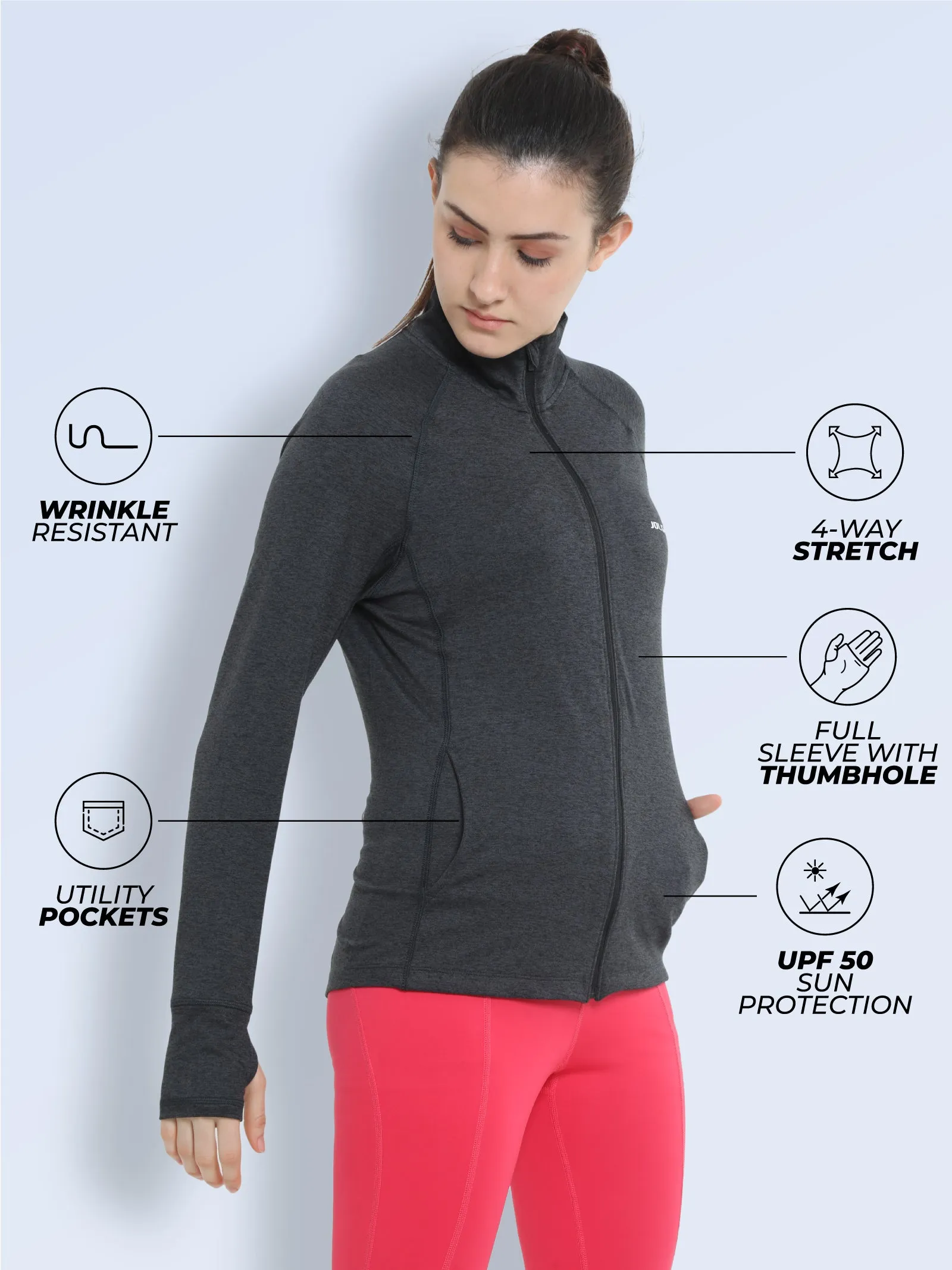 Women's All Weather High Neck Gym Jacket