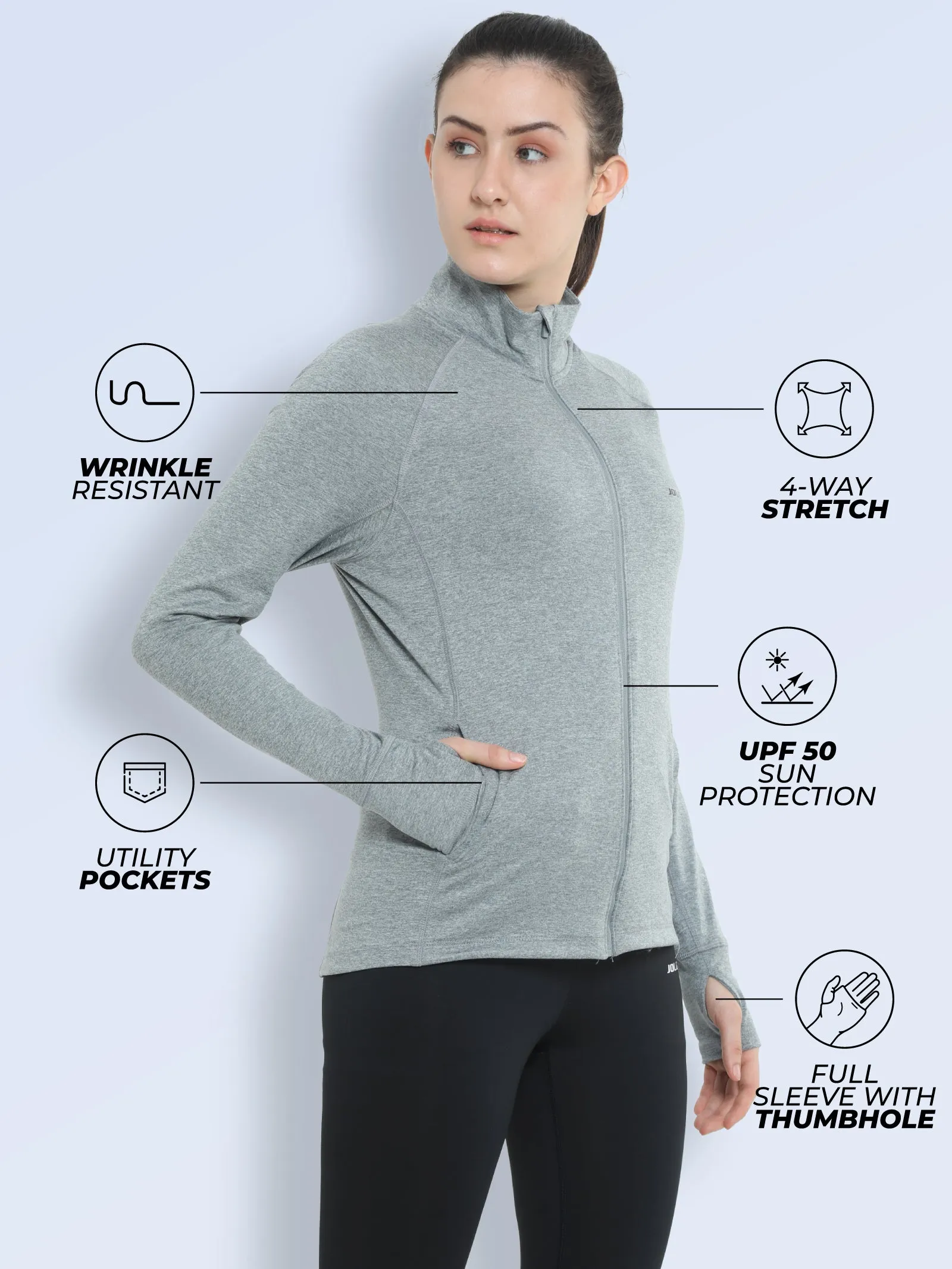 Women's All Weather High Neck Gym Jacket