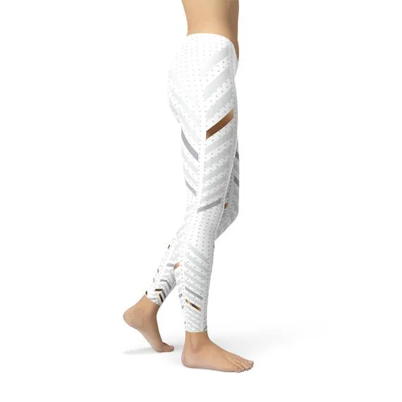 Women's White Stripes Leggings