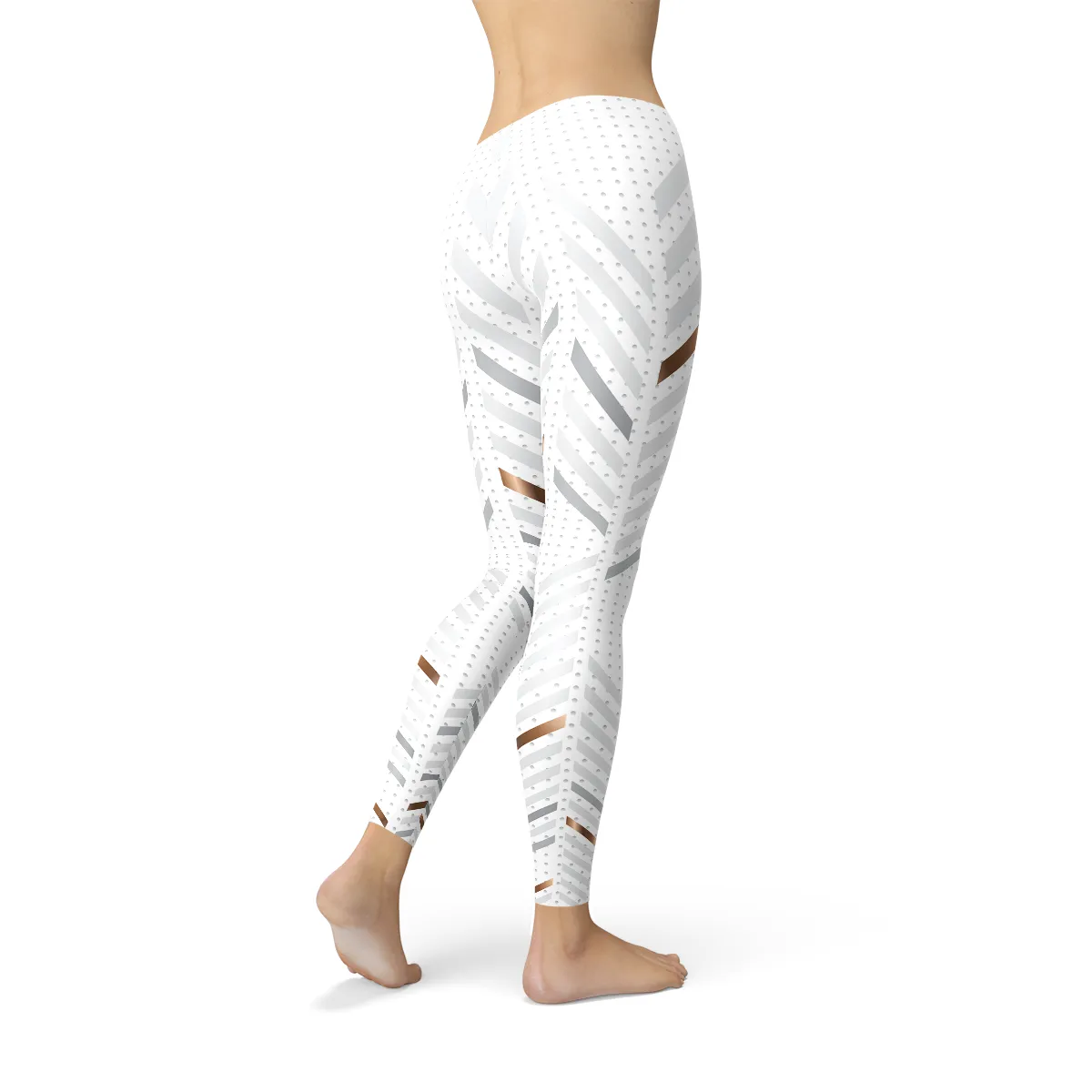 Women's White Stripes Leggings