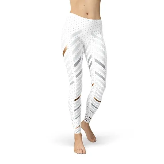 Women's White Stripes Leggings